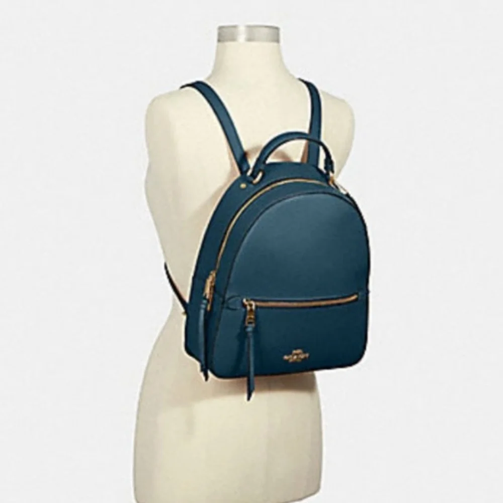 Coach "Jordyn"  Leather Backpack - Peacock Color - Picture 12 of 15